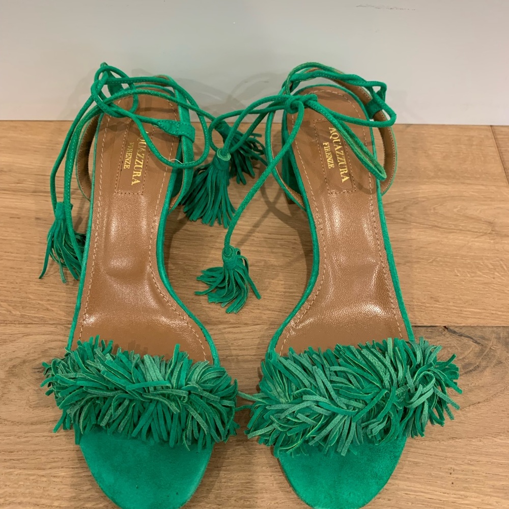Aquazurra Wild Thing Block Heel Sandals size 7